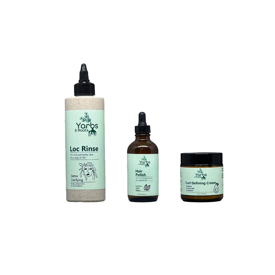 Clarify • Nourish • Define Hair Ritual (Loc Rinse + Hair Oil + Curl Cream)